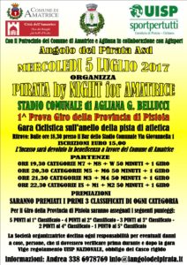 PIRATA by NIGHT for AMATRICE 1^ prova Giro della Provincia di PT Agliana (PT) @ Stadio Comunale Germano Bellucci | Agliana | Toscana | Italia