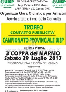 Trofeo Contatto Pubblicità ultima prova 3^ Coppa del Marmo Massa @ CAMPO SCUOLA UISP | Massa | Toscana | Italia